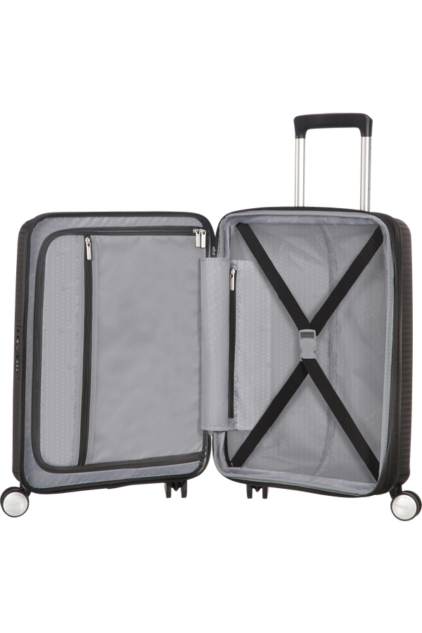 American Tourister Soundbox Spinner Expandable 55cm Bass Black American Tourister Soundbox Spinner Expandable 55cm Bass Black