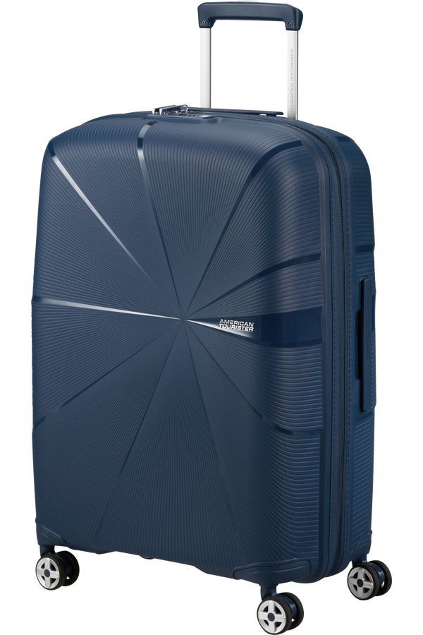 American Tourister Starvibe Spinner Expandable TSA 67cm Navy American Tourister Starvibe Spinner Expandable TSA 67cm Navy