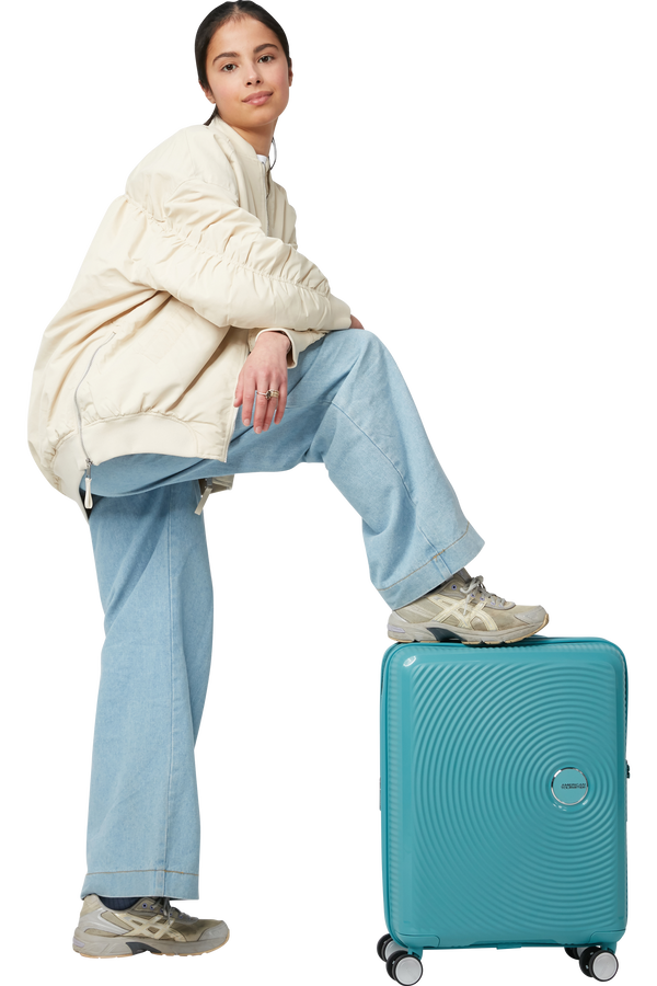 American Tourister Soundbox Spinner Expandable 55cm  Turquoise Tonic