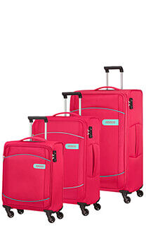 American Tourister Springpop 3 PC Set A  Cherry Red/Aqua