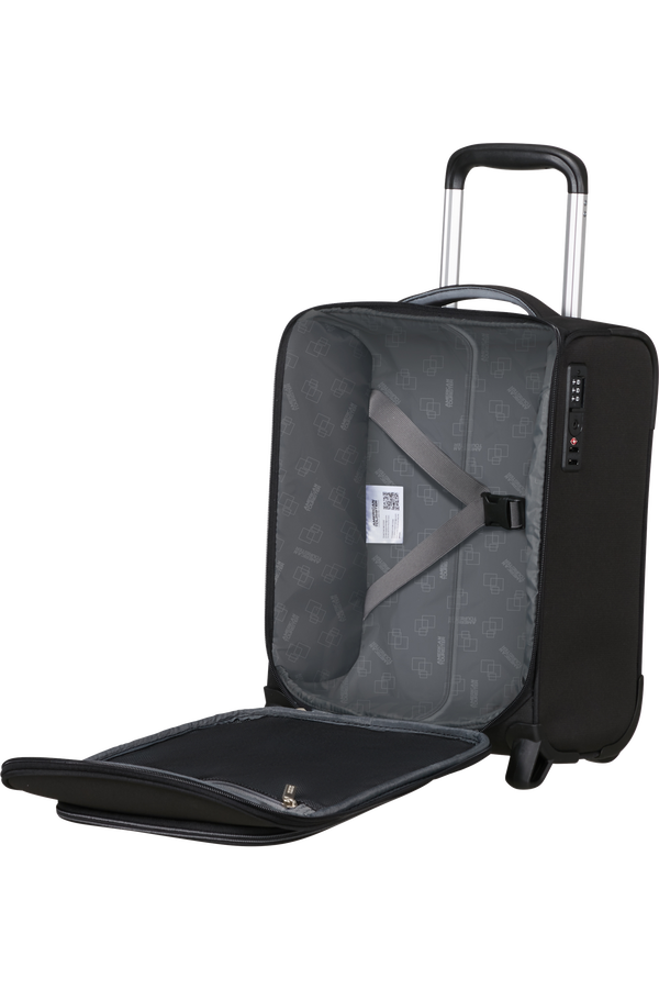 Cloudrider S/M Resv&auml;ska med 2 hjul | American Tourister Cloudrider Upright Underseater Tsa  Jet Black