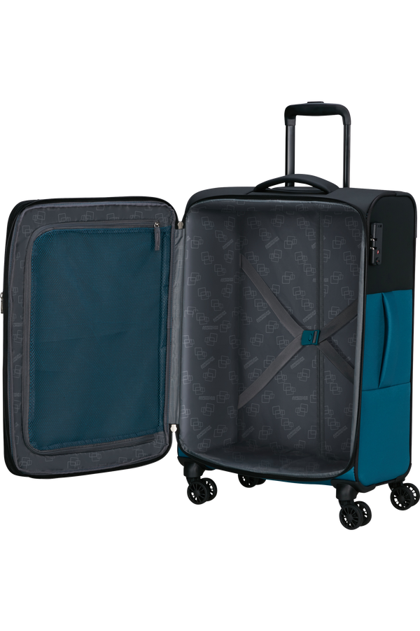 American Tourister Daring Dash Spinner Expandable TSA M  Black/Blue American Tourister Daring Dash Spinner Expandable TSA M  Black/Blue