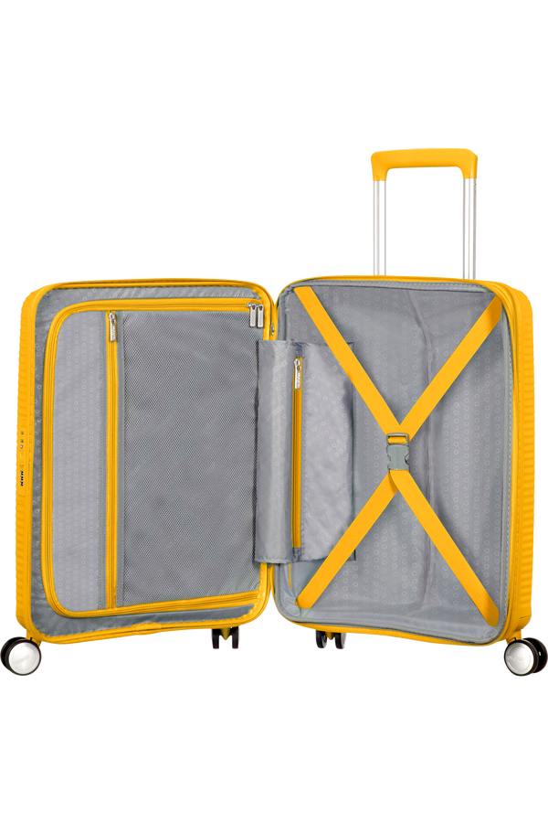 American Tourister Soundbox Spinner 55  Golden Yellow American Tourister Soundbox Spinner 55  Golden Yellow