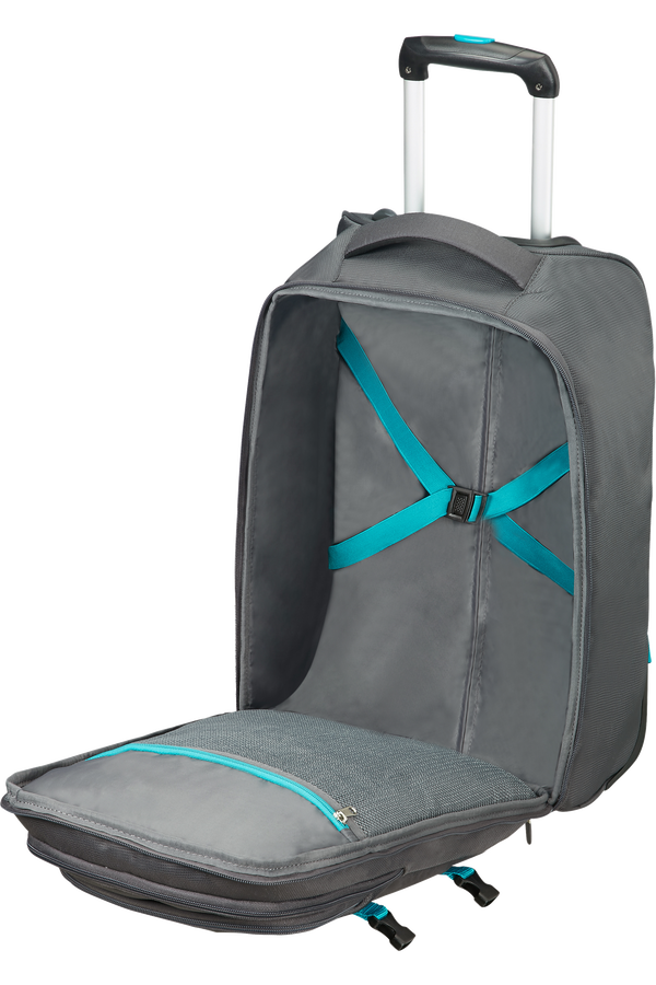 American Tourister Road Quest Laptop Backpack with Wheels 39.6cm/15.6inch  Grey/Turquoise