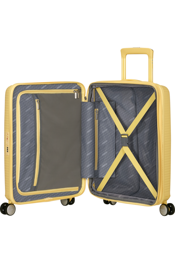 American Tourister SoundBox Spinner TSA Expandable 55cm  Pastel Yellow American Tourister SoundBox Spinner TSA Expandable 55cm  Pastel Yellow