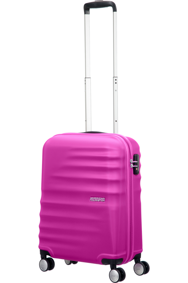 American Tourister Wavebreaker 4-wheel cabin baggage Spinner suitcase 55x40x20cm Hot Lips Pink