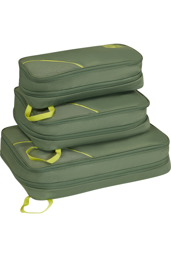 Packing Cubes Set med 3 packkuber | American Tourister American Tourist. Ta Packing Cubes S/M/L  Olive/Lime