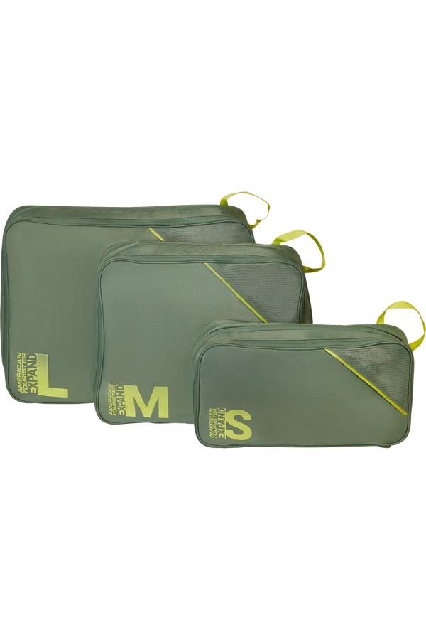 Packing Cubes Set med 3 packkuber | American Tourister American Tourist. Ta Packing Cubes S/M/L  Olive/Lime