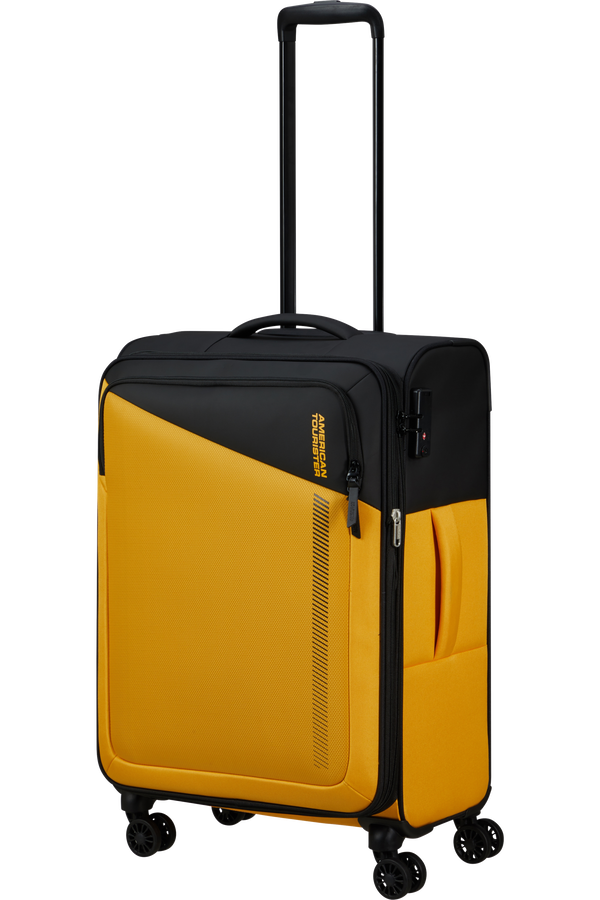 American Tourister Daring Dash Spinner Expandable TSA M  Black/Yellow