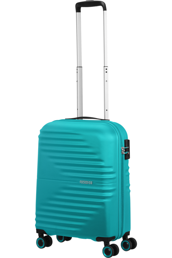 American Tourister Wavetwister Spinner TSA 55cm  Aqua Turquoise