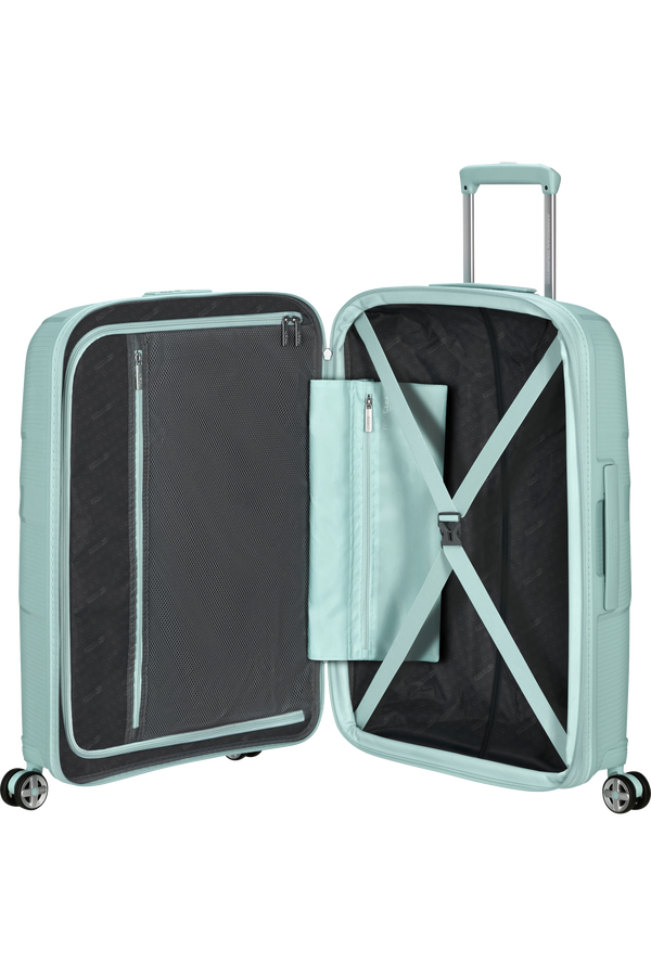 American Tourister StarVibe Spinner Expandable TSA 67cm  Metallic Surf Blue