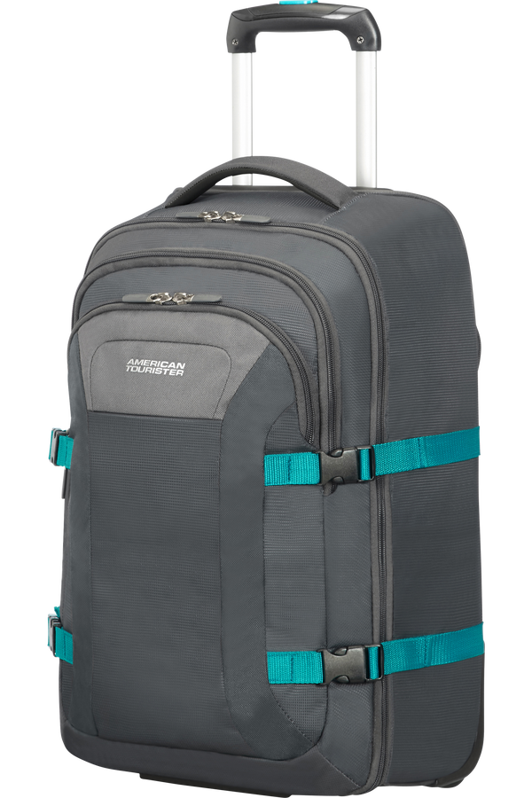 American Tourister Road Quest Laptop Backpack with Wheels 39.6cm/15.6inch  Grey/Turquoise