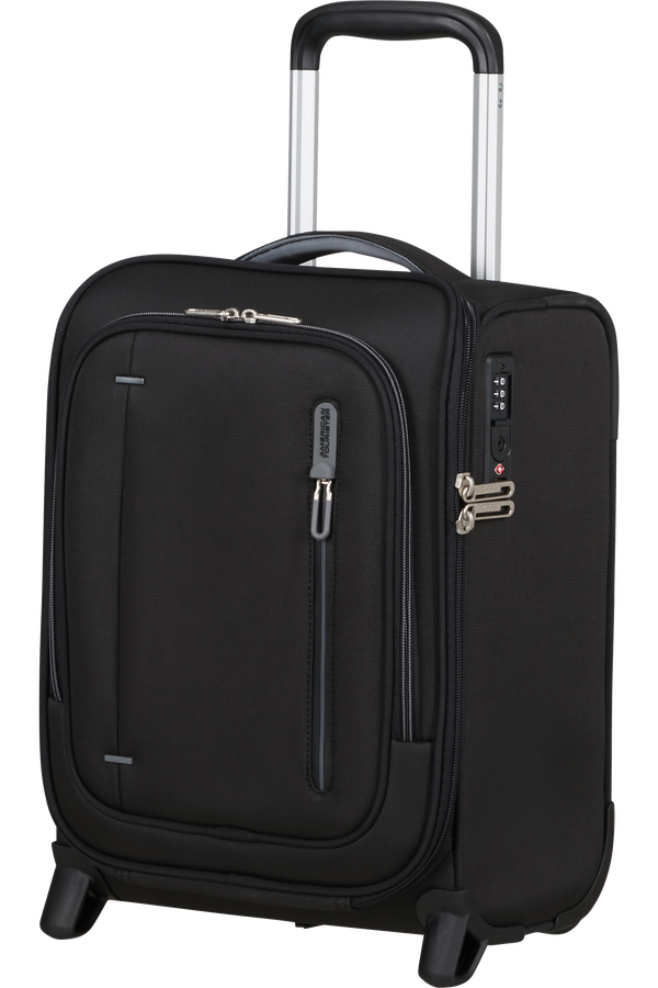 Cloudrider S/M Resv&auml;ska med 2 hjul | American Tourister Cloudrider Upright Underseater Tsa  Jet Black