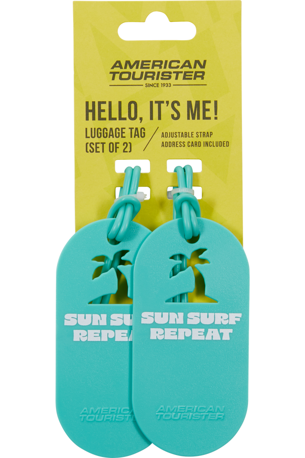 Fun Tags Bagagebricka &ndash; Set med 2 st | American Tourister American Tourist. Ta Luggage Tag X2 Fun  Sun Surf Repeat