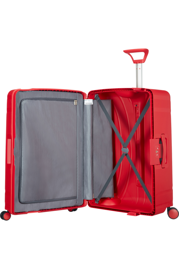 American Tourister Lock'n'Roll 4-wheel 75cm large Spinner suitcase Formula Red